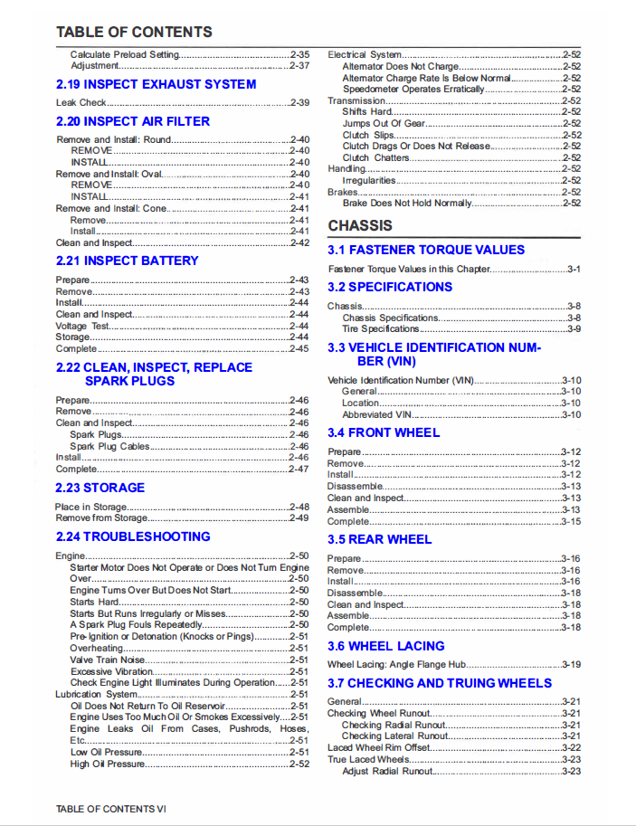 Harley Davidson 2022 Softail Models Service Manual