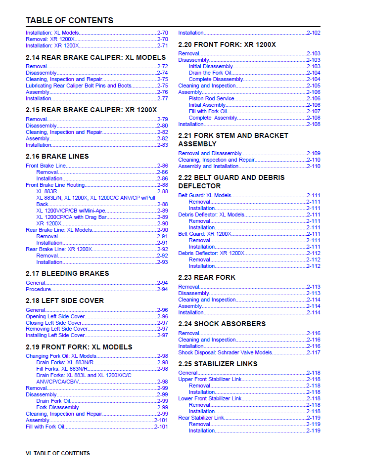 Harley Davidson 2013 Sportster Models Service & Electrical Diagnostic Manual
