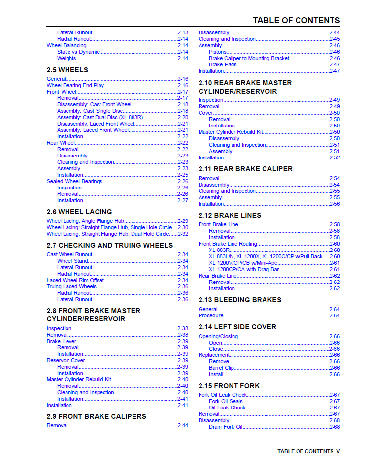 Harley Davidson 2014 Sportster Models Service & Electrical Diagnostic Manual