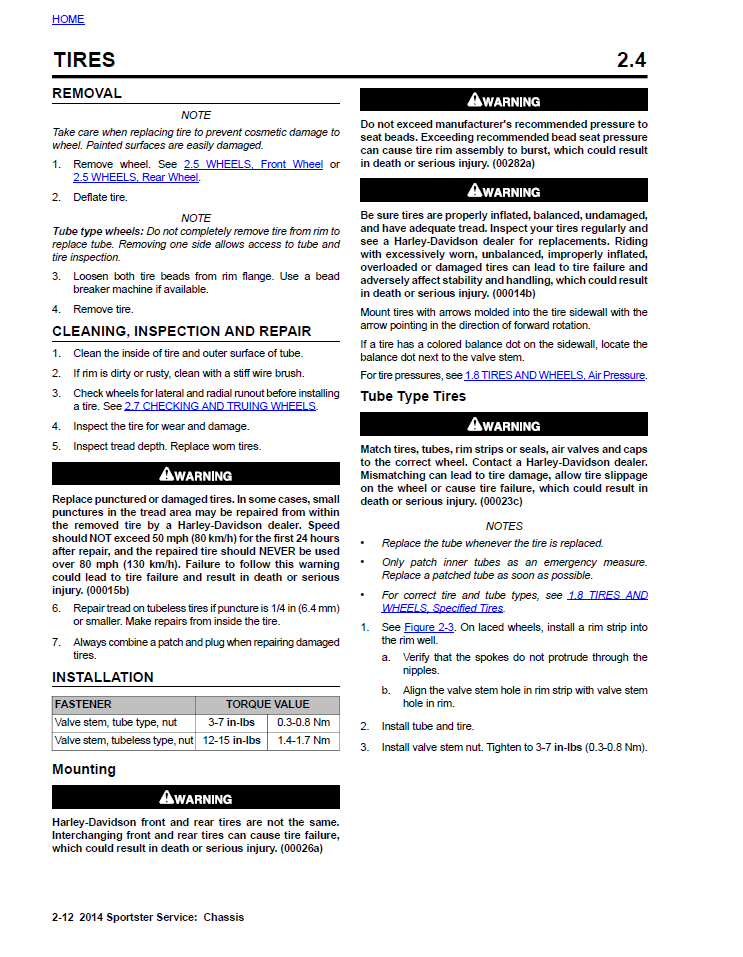 Harley Davidson 2014 Sportster Models Service & Electrical Diagnostic Manual