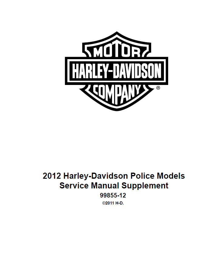Harley Davidson 2012 Touring Models Service & Electrical Diagnostic Manual