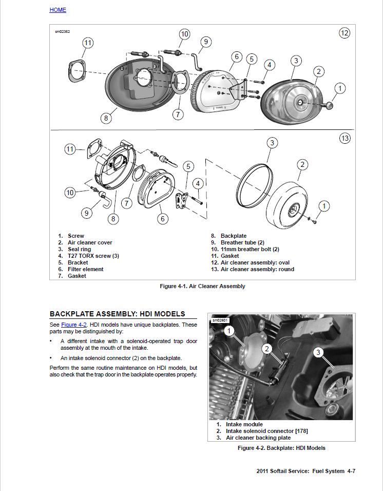Harley Davidson 2011 Softail Models Service & Electrical Diagnostic Manual