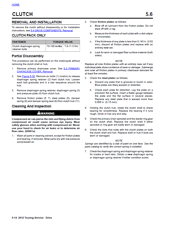 Harley Davidson 2012 Touring Models Service & Electrical Diagnostic Manual