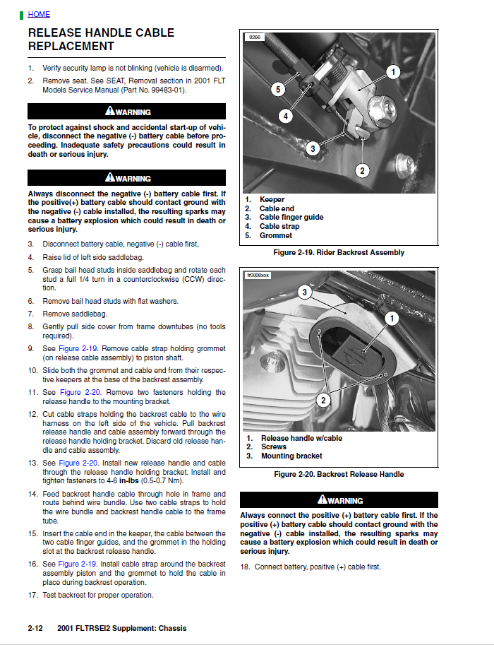 Harley Davidson 2001 Touring Models Service & Electrical Diagnostic Manual