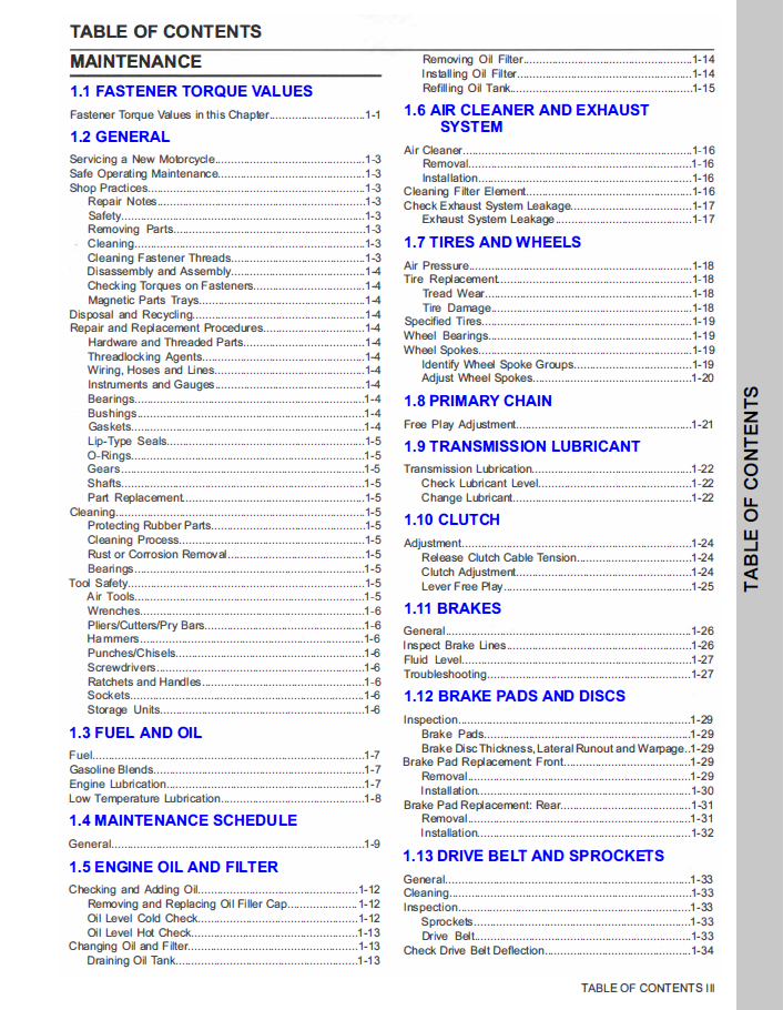 Harley Davidson 2020 Sportster Models Service Manual