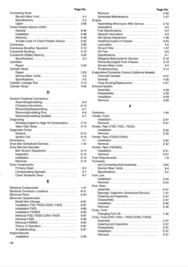 Harley Davidson 1999 Dyna Models Service Manual