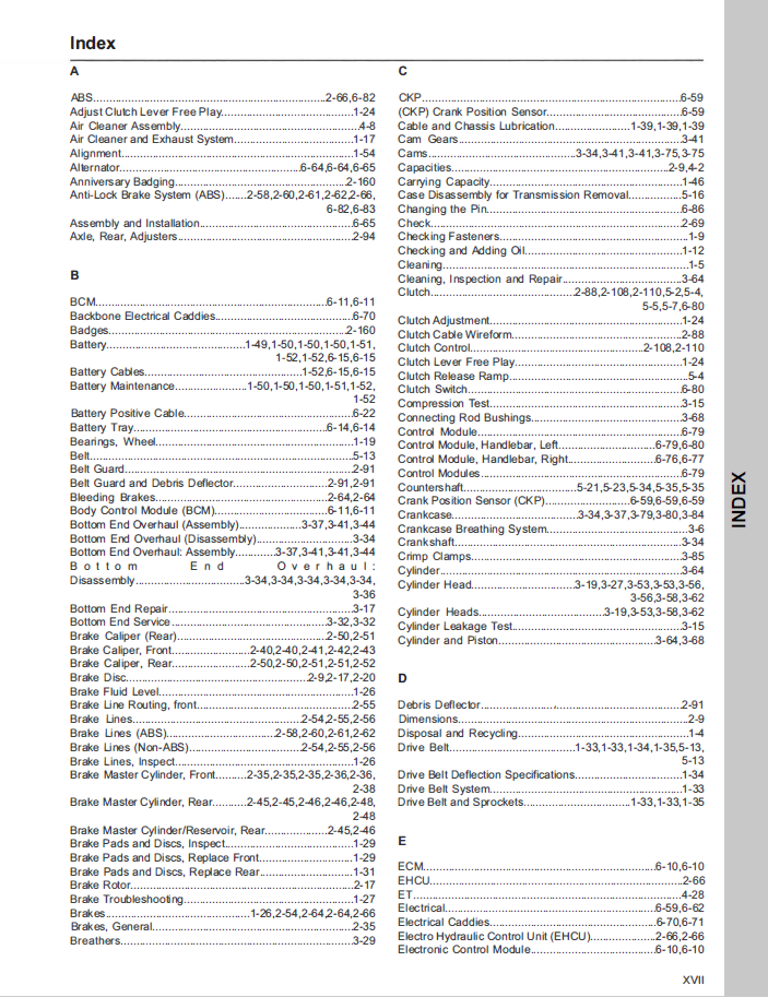 Harley Davidson 2018 Sportster Models Service & Electrical Diagnostic Manual