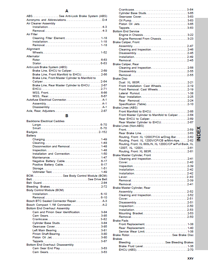 Harley Davidson 2015 Sportster Models Service & Electrical Diagnostic Manual
