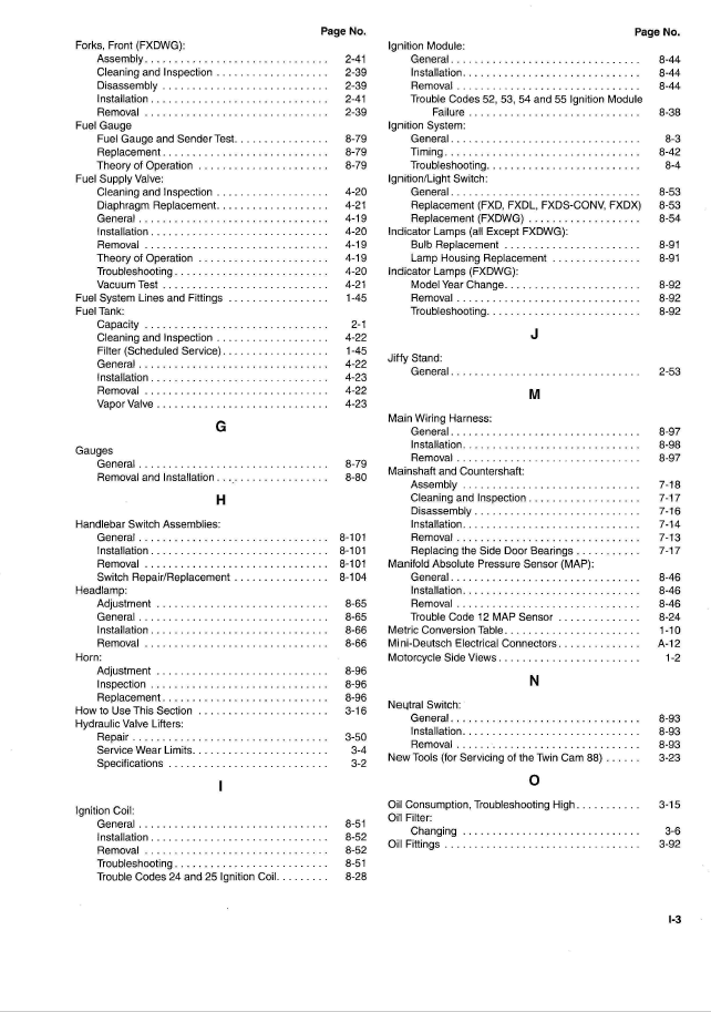 Harley Davidson 1999 Dyna Models Service Manual