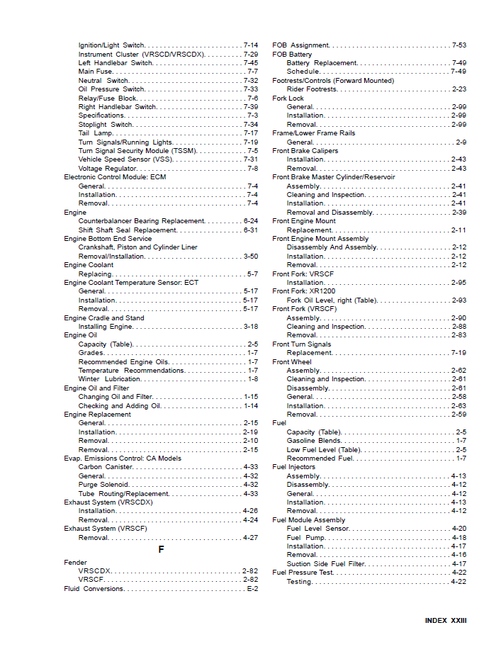 Harley Davidson 2012 V-Rod Models Service & Electrical Diagnostic Manual