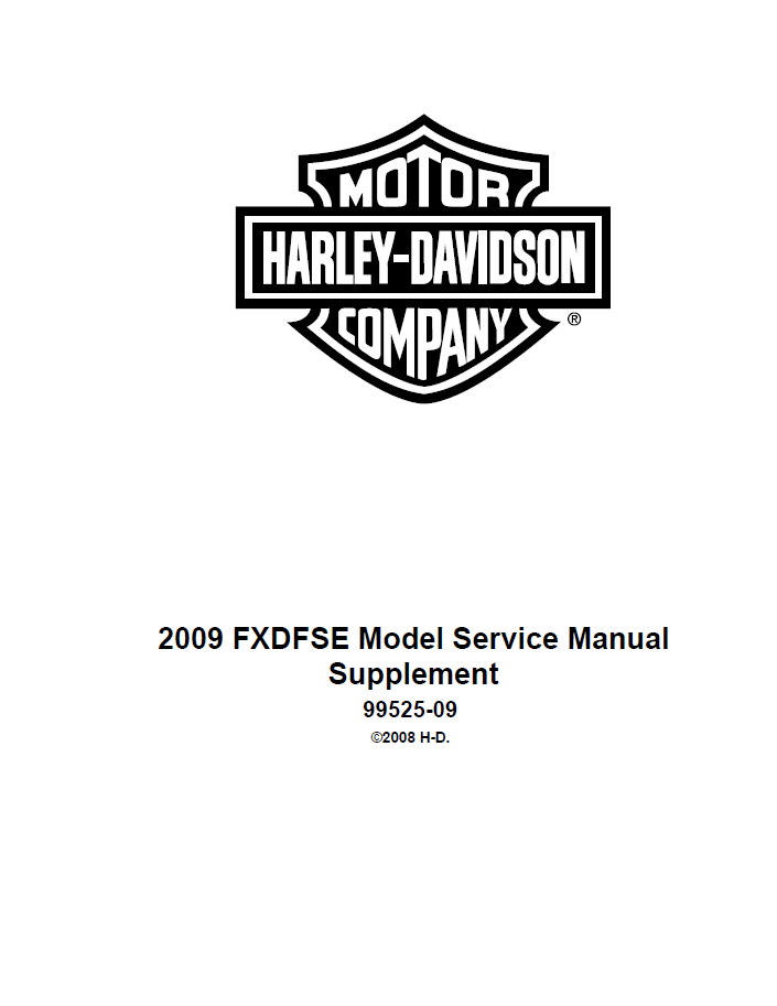 Harley Davidson 2009 Dyna Models Service Manual & Electrical Diagnostic Manual