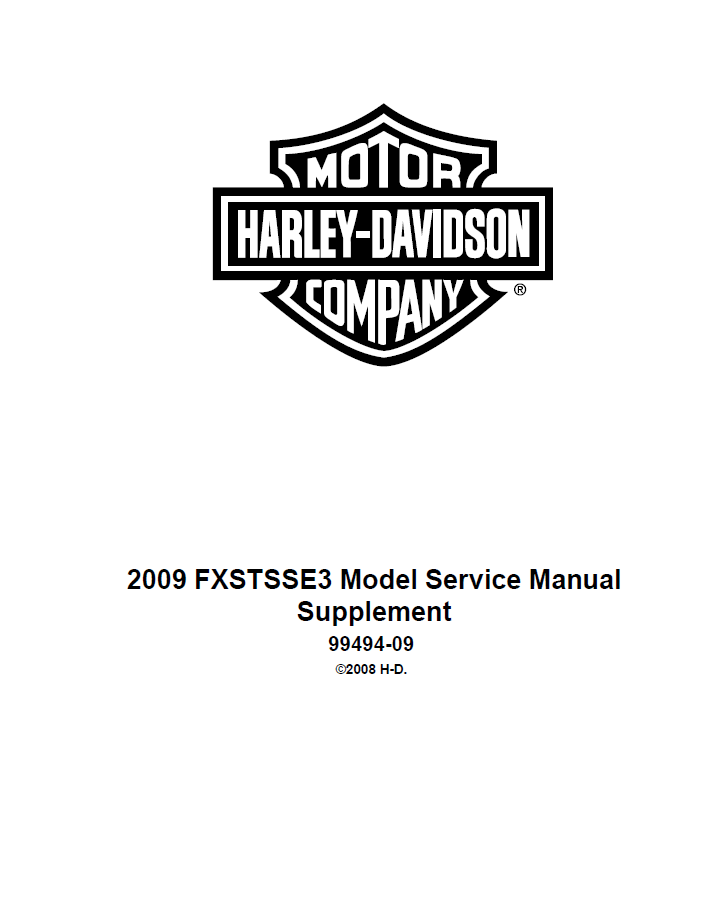 Harley Davidson 2009 Softail Models Service & Electrical Diagnostic Manual