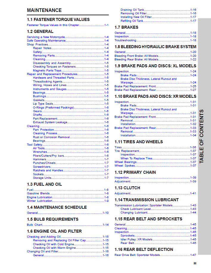 Harley Davidson 2009 Sportster Models Service & Electrical Diagnostic Manual