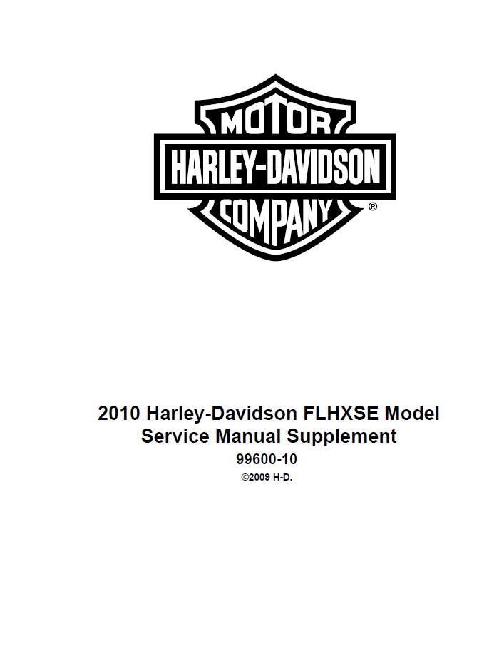 Harley Davidson 2010 Touring Models Service & Electrical Diagnostic Manual
