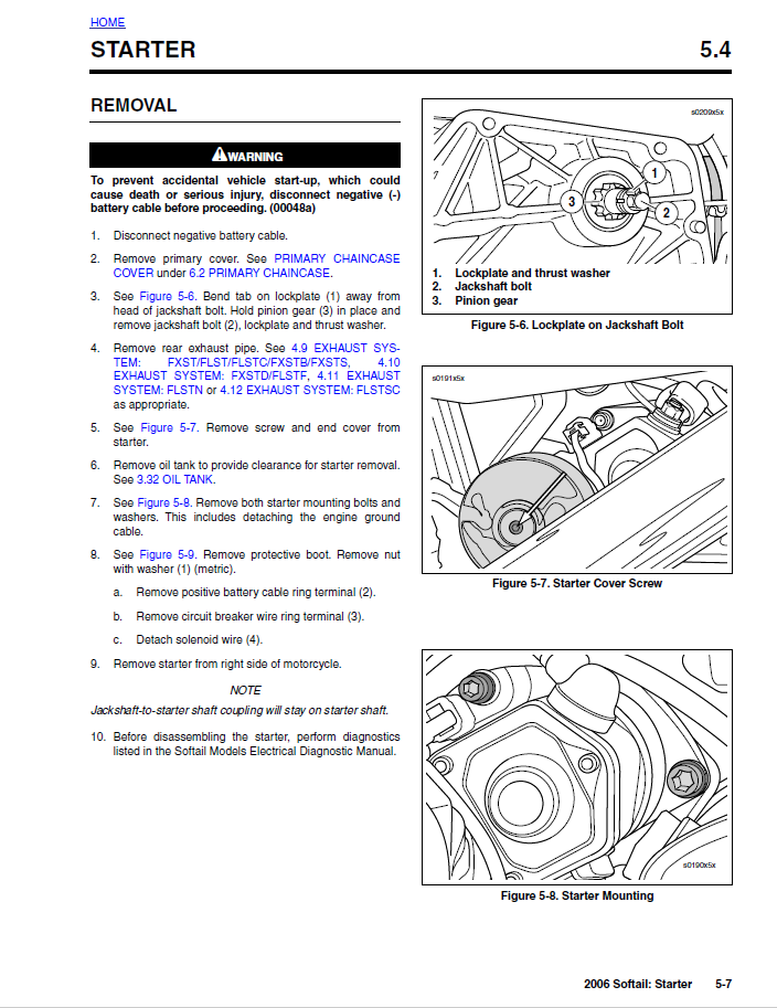Harley Davidson 2006 Softail Models Service & Electrical Diagnostic Manual
