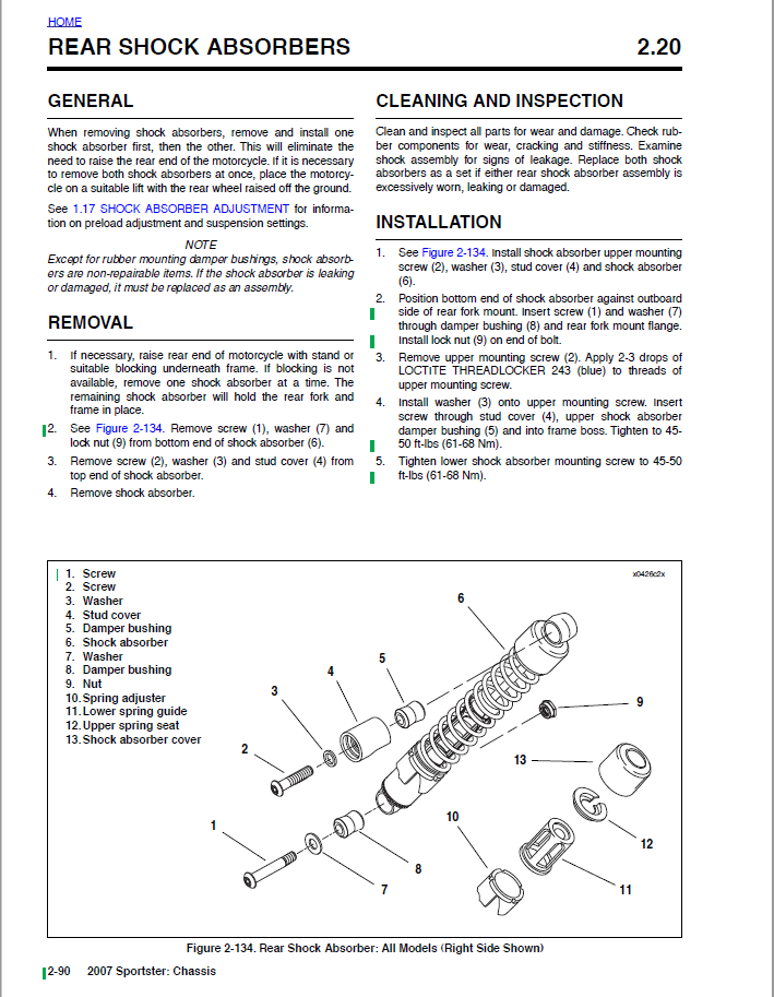 Harley Davidson 2007 Sportster Models Service & Electrical Diagnostic Manual