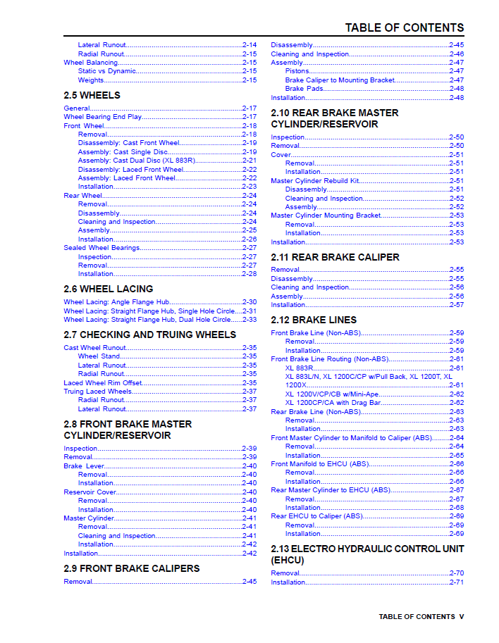 Harley Davidson 2015 Sportster Models Service & Electrical Diagnostic Manual