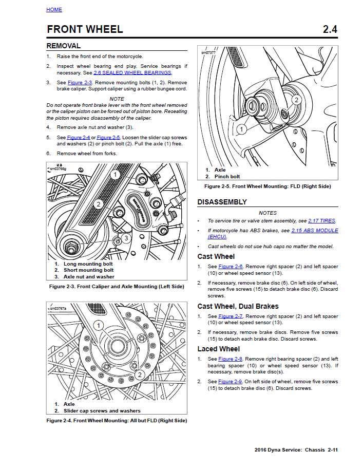 Harley Davidson 2016 Dyna Models Service & Electrical Diagnostic Manual