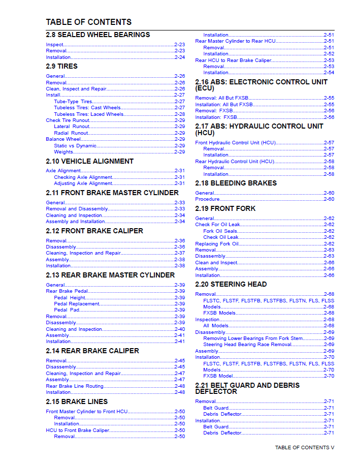 Harley Davidson 2017 Softail Models Service & Electrical Diagnostic Manual