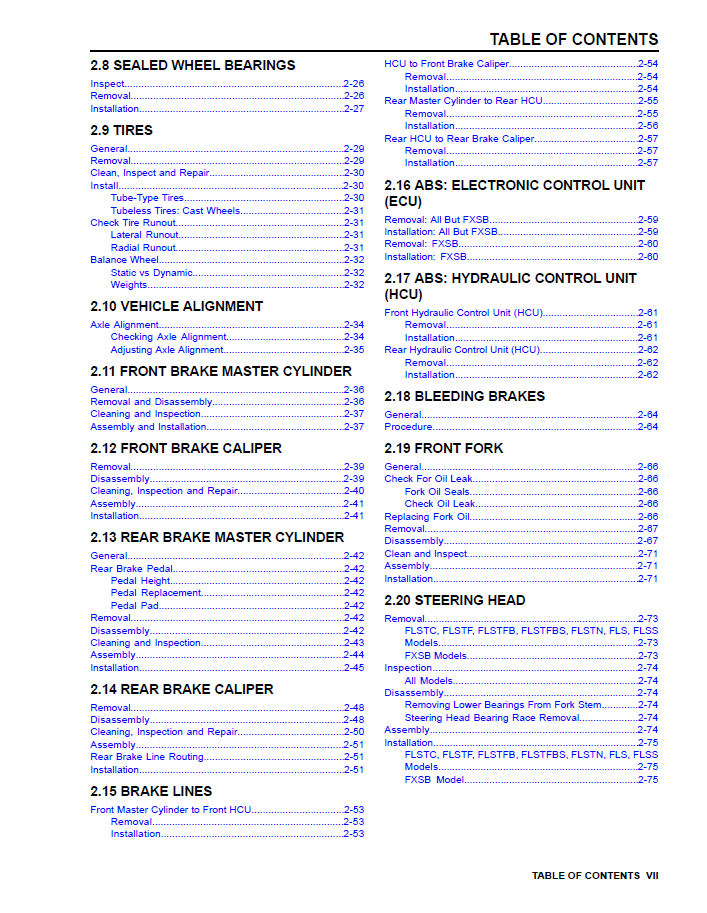 Harley Davidson 2016 Softail Models Service & Electrical Diagnostic Manual