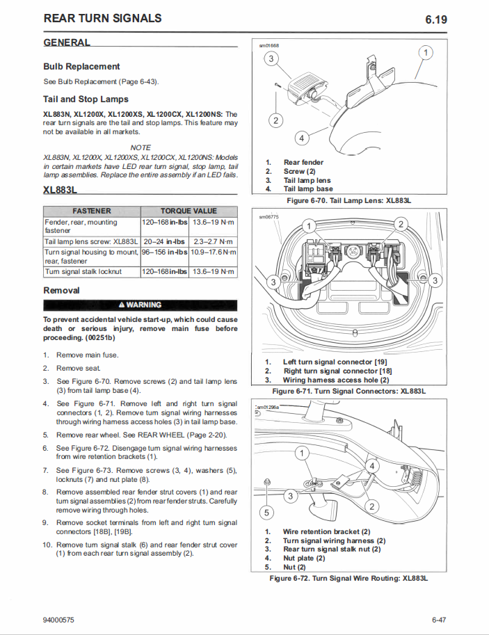 Harley Davidson 2018 Sportster Models Service & Electrical Diagnostic Manual