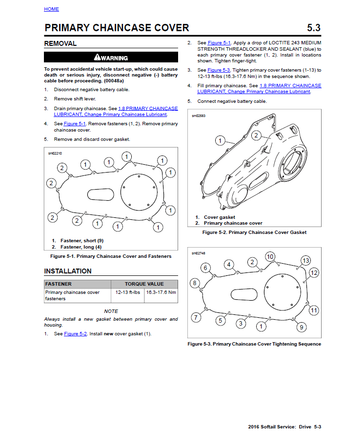 Harley Davidson 2016 Softail Models Service & Electrical Diagnostic Manual