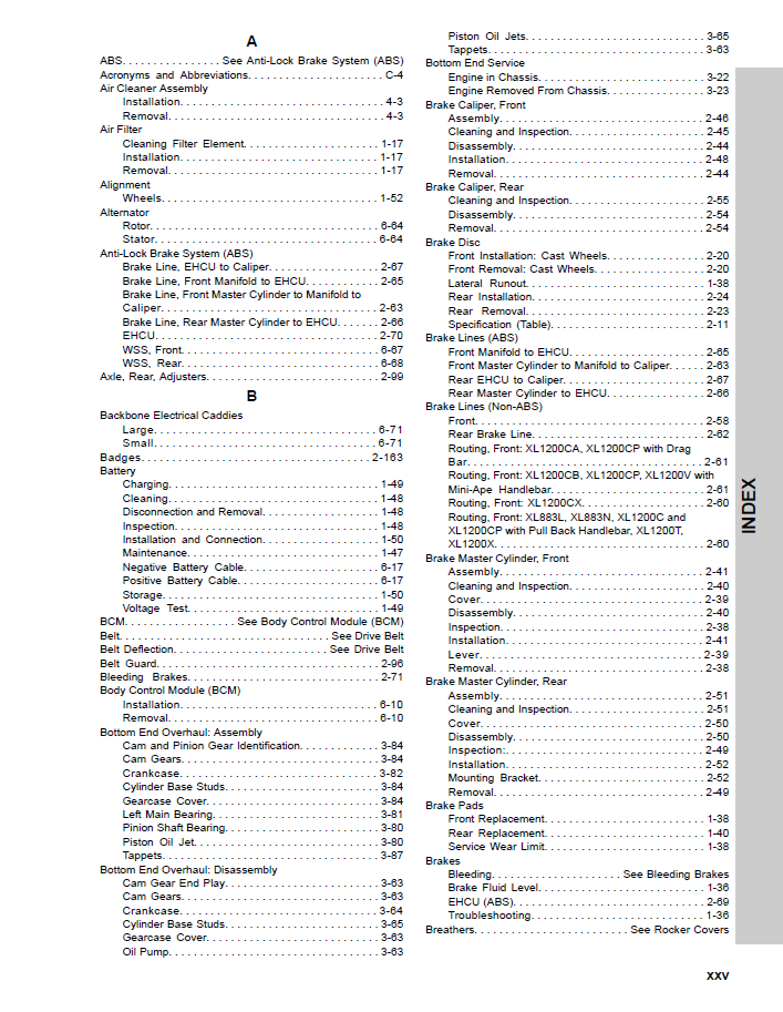 Harley Davidson 2016 Sportster Models Service & Electrical Diagnostic Manual