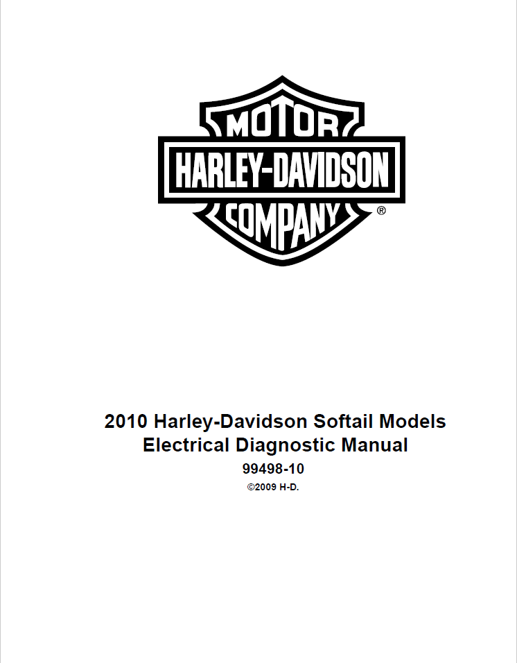 Harley Davidson 2010 Softail Models Service & Electrical Diagnostic Manual