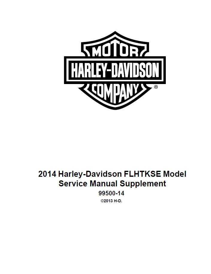 Harley Davidson 2014 Touring Models Service & Electrical Harley Davidson 2014 Touring Models Service & Electrical
