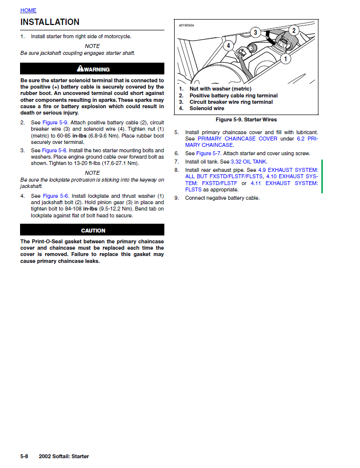 Harley Davidson 2002 Softail Models Service & Electrical Diagnostic Manual