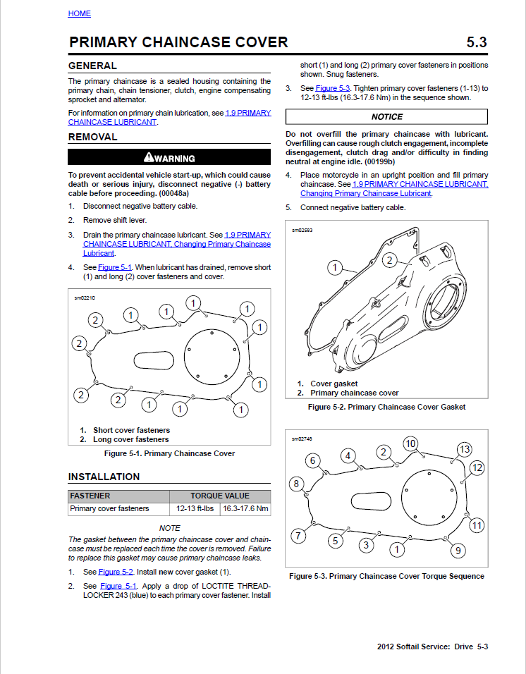 Harley Davidson 2012 Softail Models Service & Electrical Diagnostic Manual