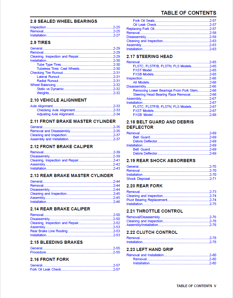 Harley Davidson 2014 Softail Models Service & Electrical Diagnostic Manual