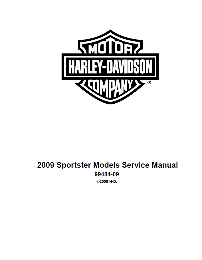 Harley Davidson 2009 Sportster Models Service & Electrical Diagnostic Manual