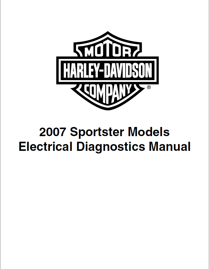 Harley Davidson 2007 Sportster Models Service & Electrical Diagnostic Manual