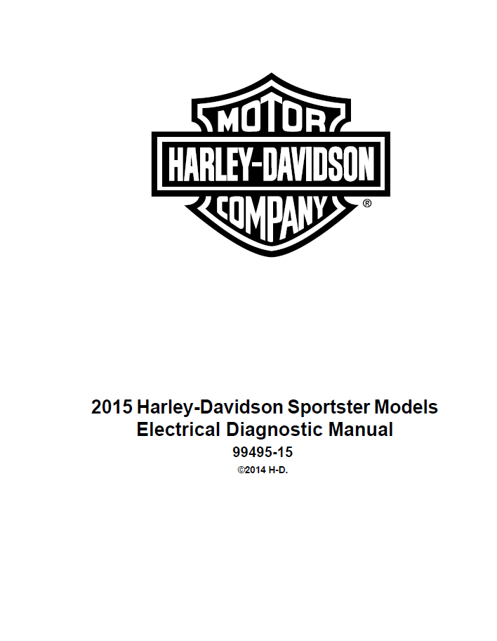 Harley Davidson 2015 Sportster Models Service & Electrical Harley Davidson 2015 Sportster Models Service & Electrical