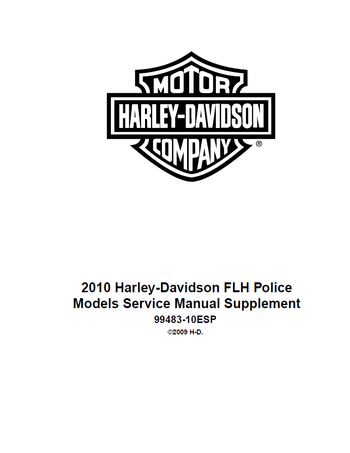 Harley Davidson 2010 Touring Models Service & Electrical Diagnostic Manual