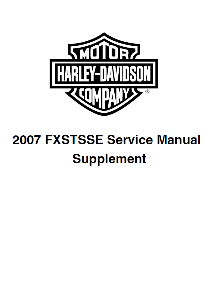 Harley Davidson 2007 Softail Models Service & Electrical Diagnostic Manual