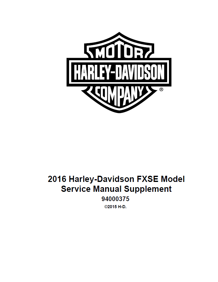 Harley Davidson 2016 Softail Models Service & Electrical Diagnostic Manual