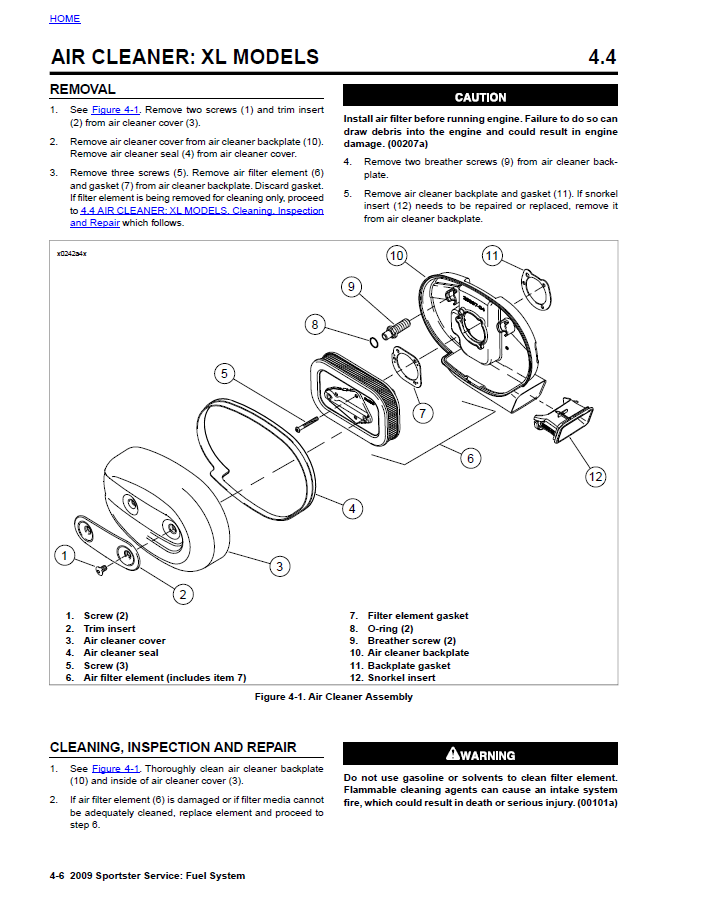 Harley Davidson 2009 Sportster Models Service & Electrical Diagnostic Manual